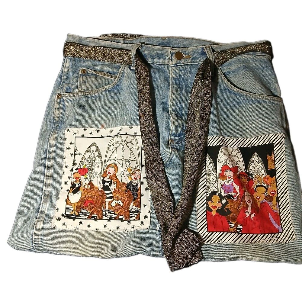 Wrangle Jeans Denim Handmade Tote Purse VTG Unique Design Shoulder Bag Patches